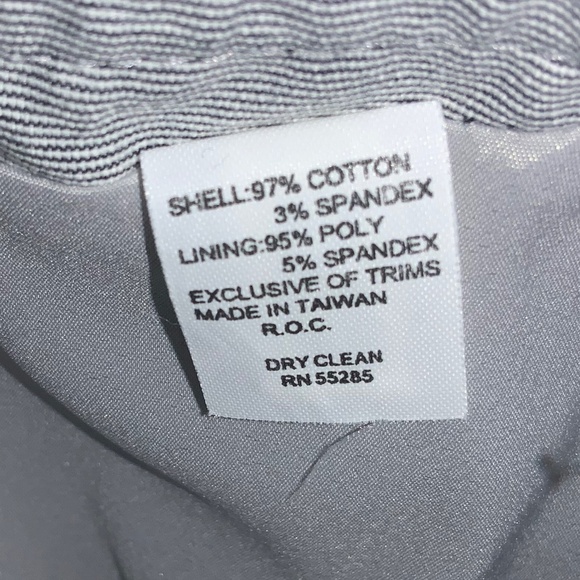 Express cotton blend striped mini skirt Sz 8 stretch back button pocket - Picture 6 of 6